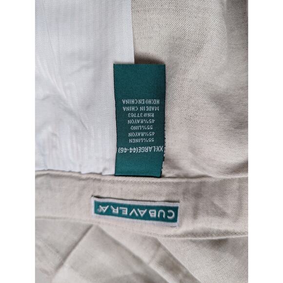 Cubavera Linen Pull On Pants Mens XXL 44 46 Beige Resort Drawstring Lounge - Picture 2 of 5